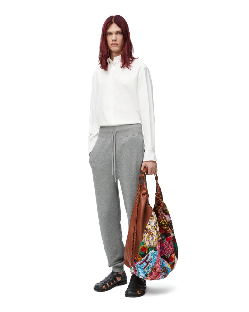 Loewe Luxury Sweatpants in cotton and cashmere Lead