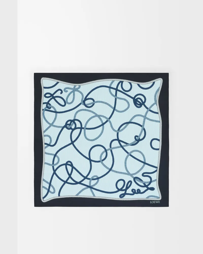 Loewe Scarf In Silk Mujer Navy