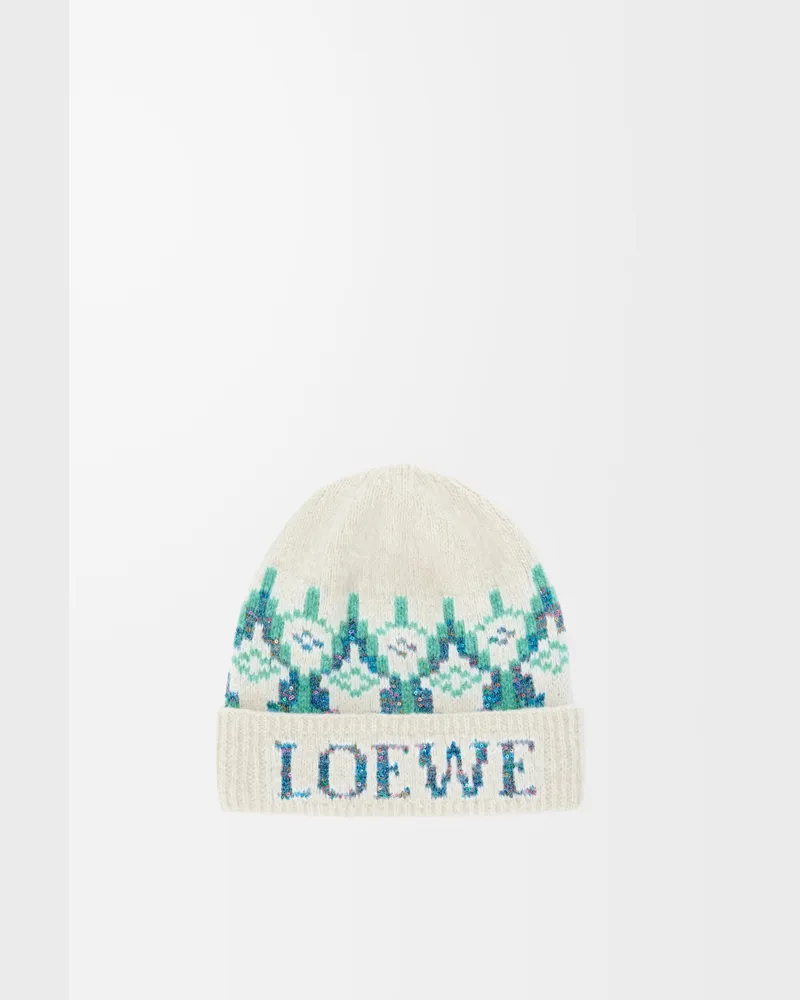 Loewe Beanie In Wool Blend Mujer White