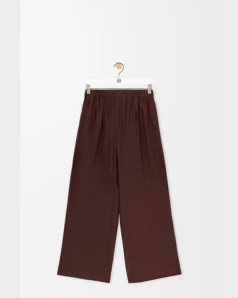 Loewe Pyjama Trousers In Silk Size Mujer Burgundy