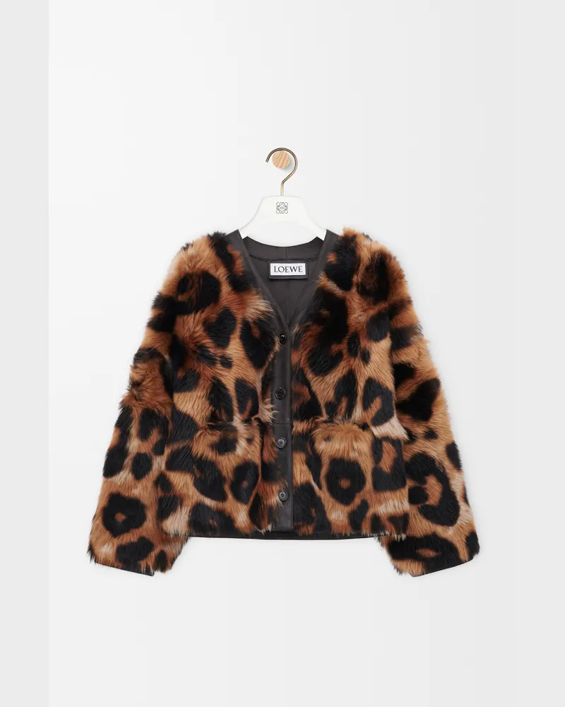 Loewe Cardigan In Shearling Size Mujer Brown