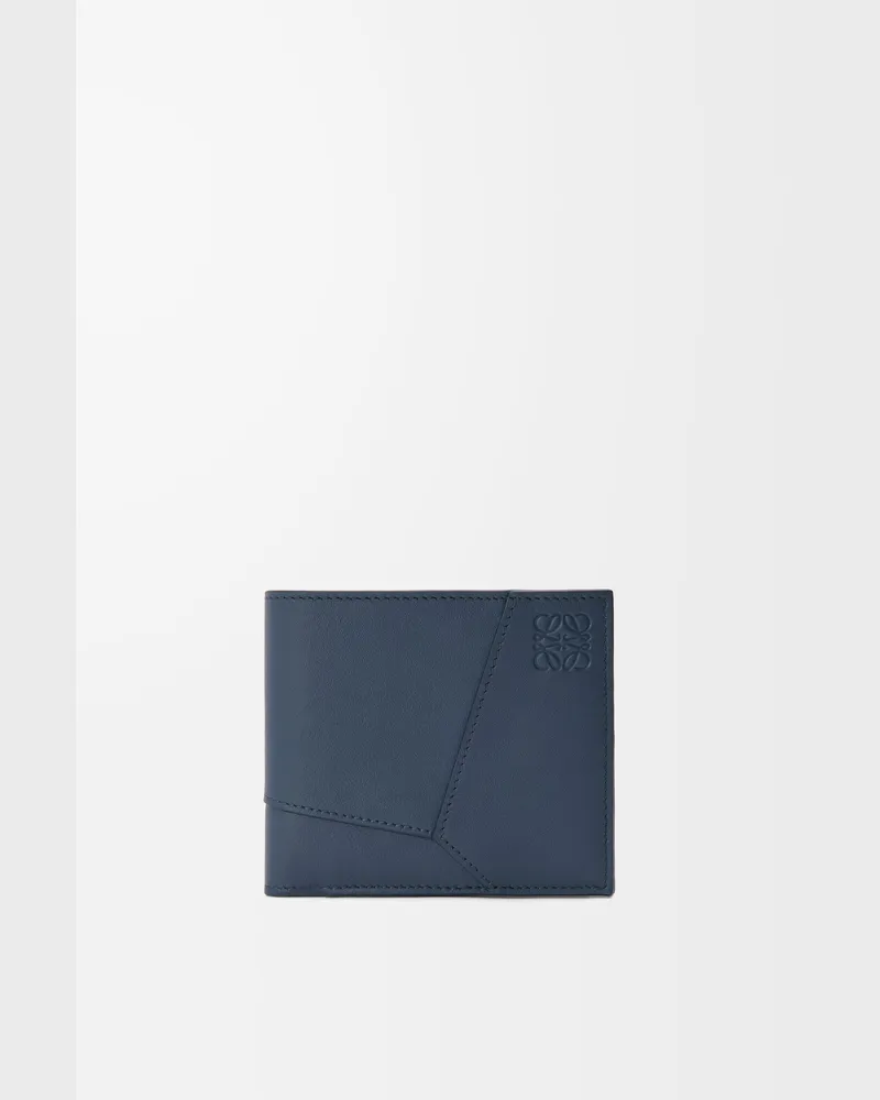 Loewe Puzzle Bifold Wallet In Leather skin Hombre Indigo