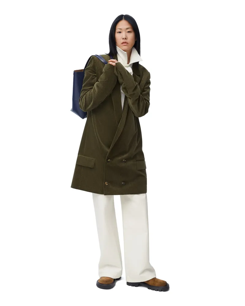 Loewe Luxury Tailored jacket in cotton and cashmere Khaki