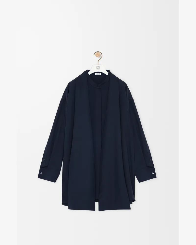 Loewe Scarf Shirt In Silk Size Mujer Navy