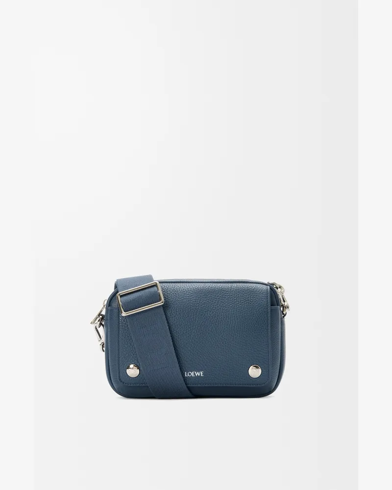Loewe Small Pebble Messenger Bag In Supple Grained Leather skin Hombre Indigo