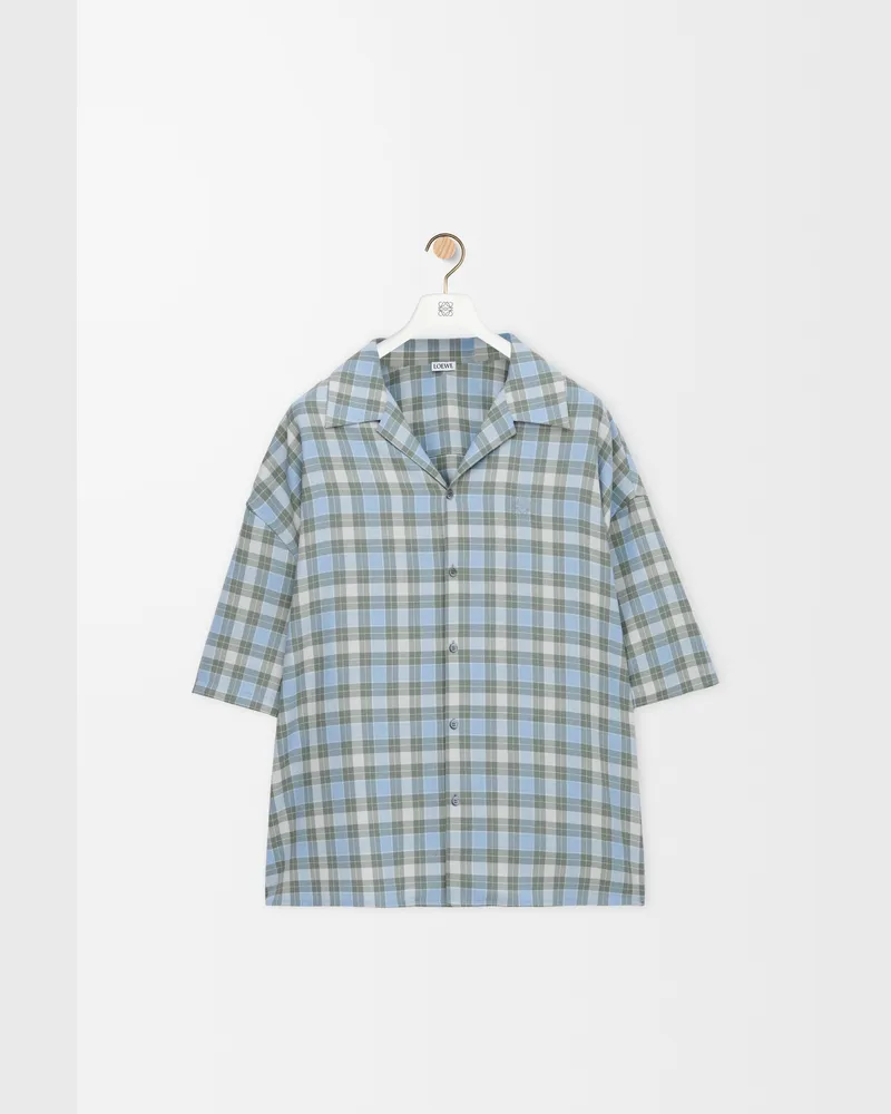 Loewe Short Sleeve Shirt In Wool Blend Size Hombre Light