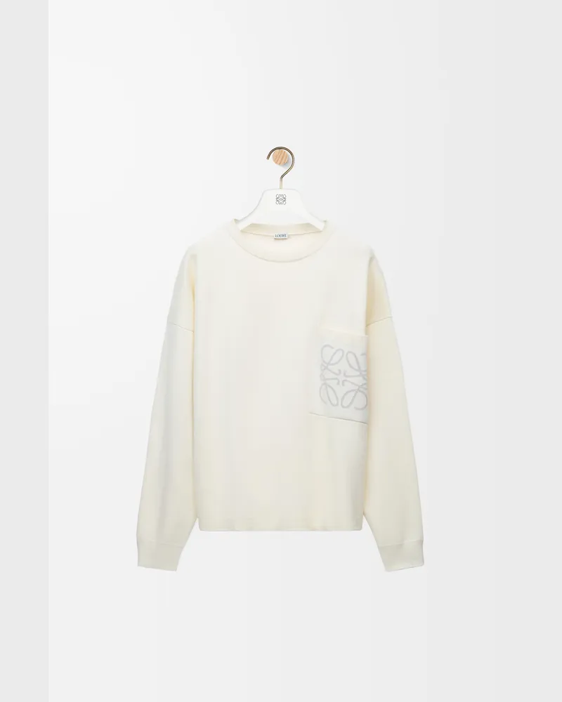 Loewe Sweater In Cotton Blend Size Hombre White