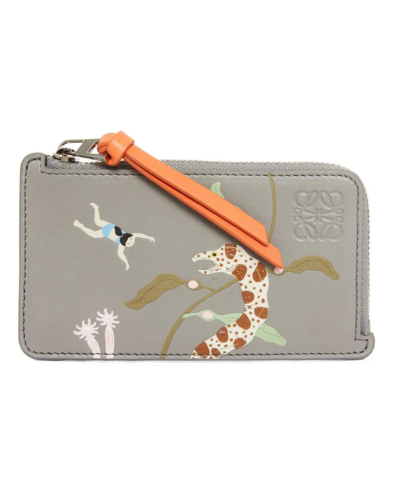 Loewe Luxury Eels coin cardholder in satin calfskin Pearl