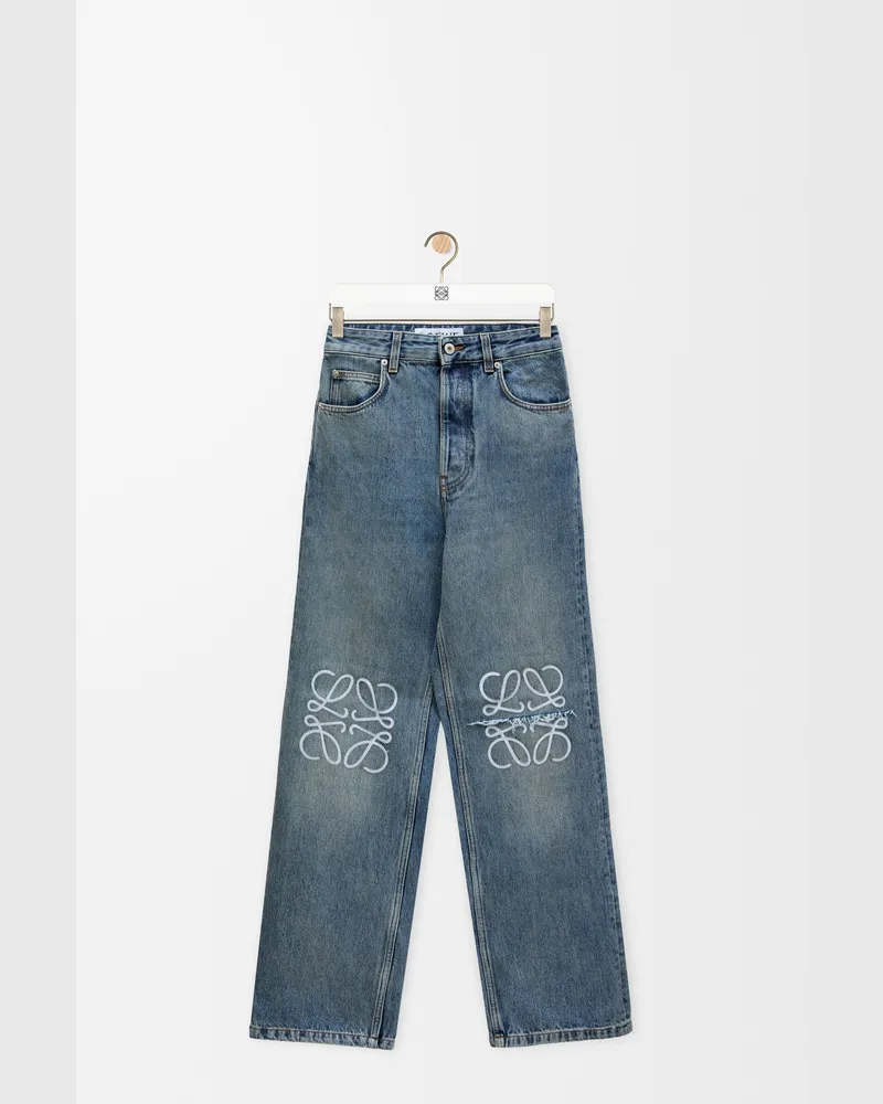 Loewe Anagram Baggy Jeans In Denim Size Hombre Washed