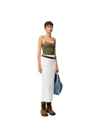 Loewe Luxury Anagram strappy top in cotton Khaki