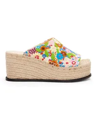 Loewe Luxury Petal espadrille slide in embroidered canvas Multicolor