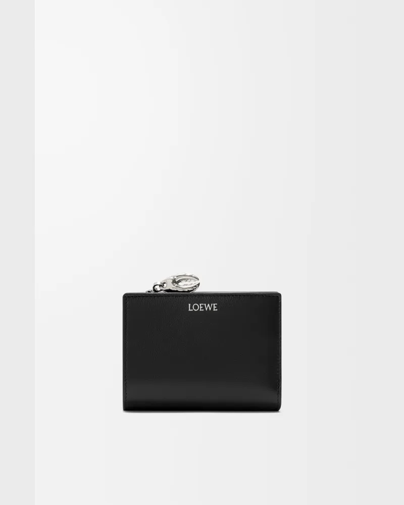 Loewe Claw Compact Wallet In Glossy Lambskin Mujer Black