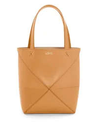 Loewe Luxury Mini Puzzle Fold tote in shiny calfskin Warm