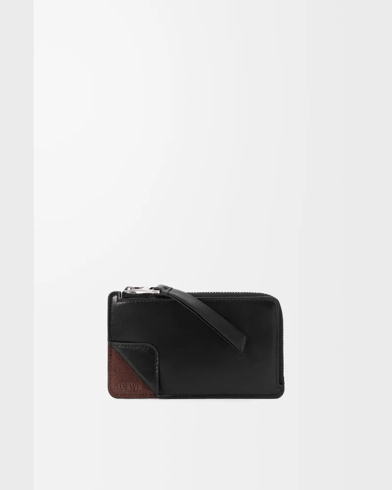 Loewe Switch Coin Cardholder In Supple Grained Leather skin And Suede Hombre Black