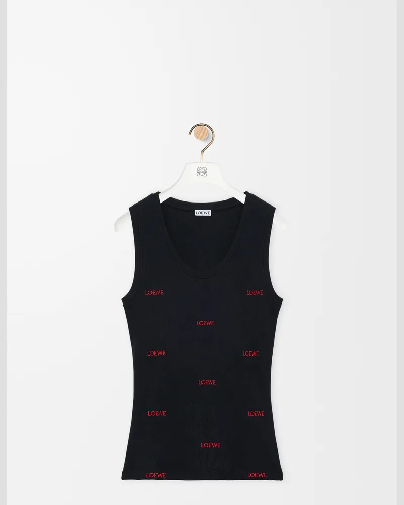 Loewe Tank Top In Stretch Cotton Size Mujer Black