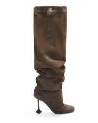 Loewe Luxury Toy over the knee boot in waxed suede Taupe