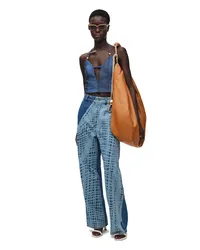 Loewe Luxury Strappy top in denim Indigo