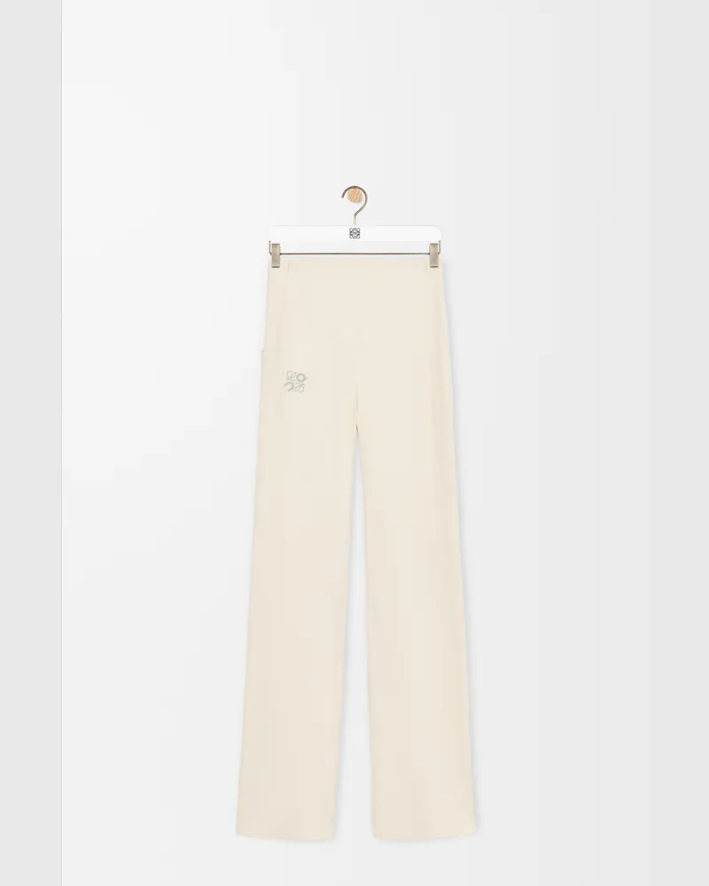 Loewe Soft Bootleg Pants In Technical Jersey Size Mujer Ivory