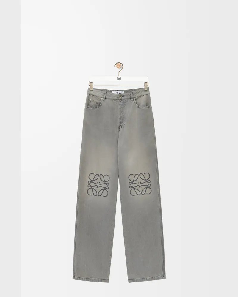 Loewe Anagram Baggy Jeans In Denim Size Hombre Grey