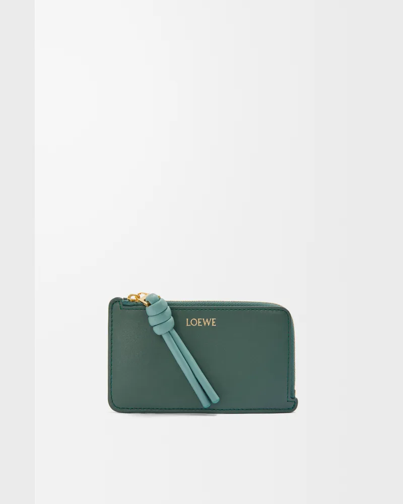 Loewe Knot Coin Cardholder In Shiny Nappa Leather skin Mujer Vetiver