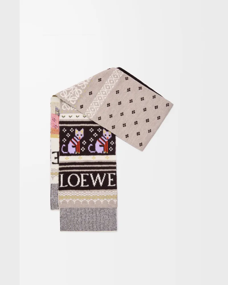 Loewe Scarf In Wool Blend Mujer Beige