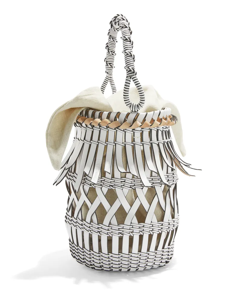 Loewe Luxury Fringes Bucket bag in calfskin White