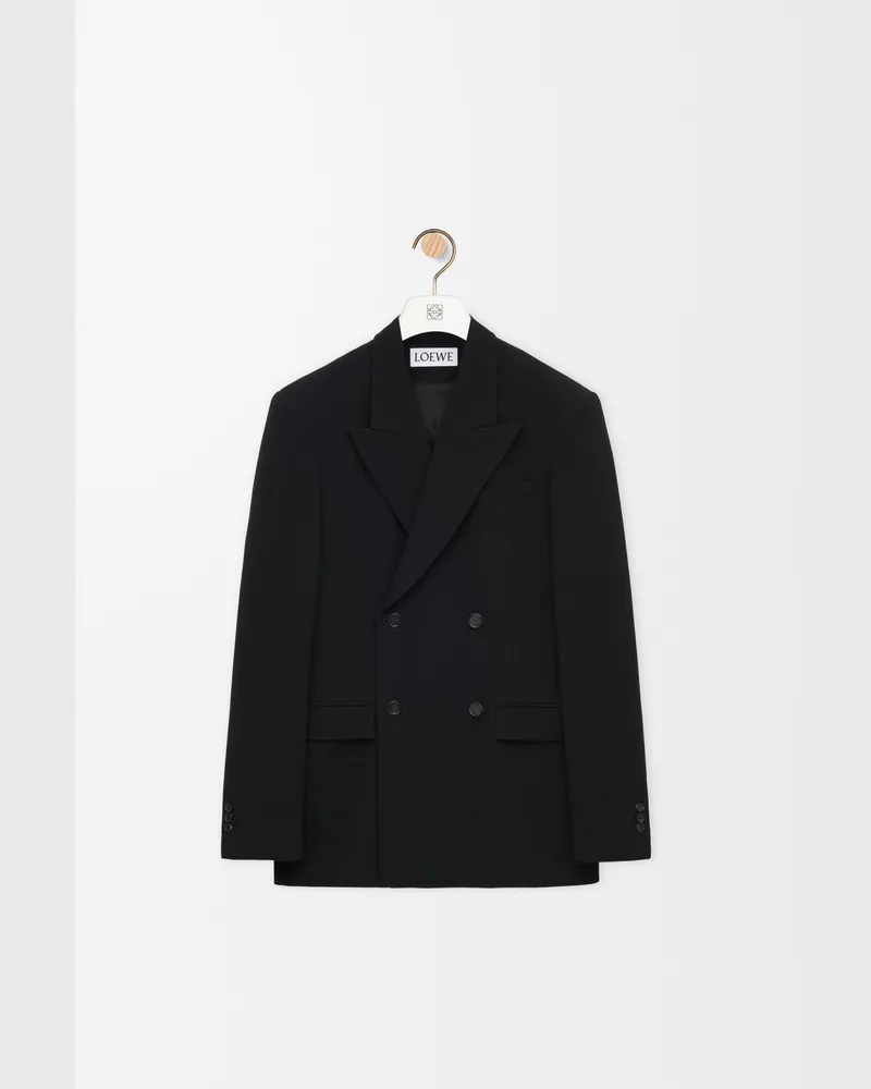Loewe Double-breasted Jacket In Wool Size Hombre Black