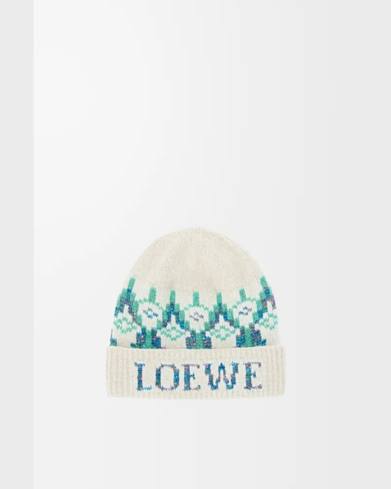 Loewe Beanie In Wool Blend Mujer White