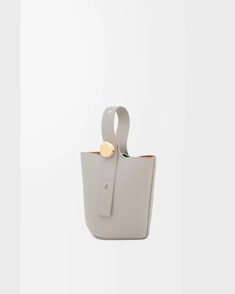 Loewe Mini Pebble Bucket In Leather skin Mujer Shell