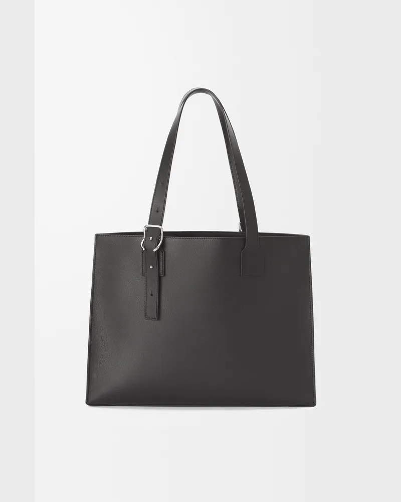 Loewe Buckle Horizontal Tote In Leather skin Hombre Black