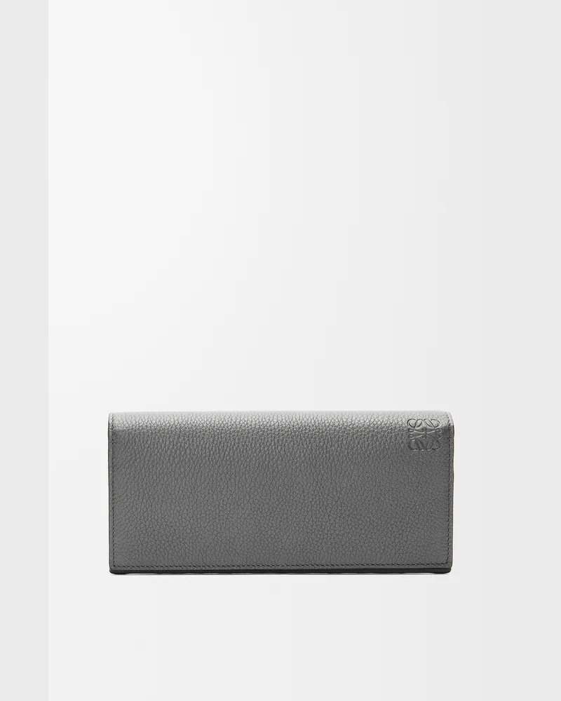 Loewe Long Horizontal Wallet In Soft Grained Leather skin Hombre Anthracite