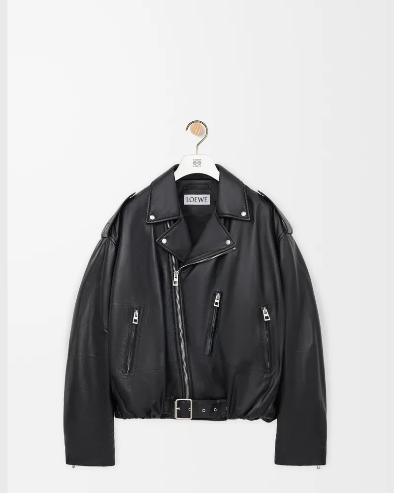 Loewe Balloon Biker Jacket In Nappa Lambskin Size Hombre Black