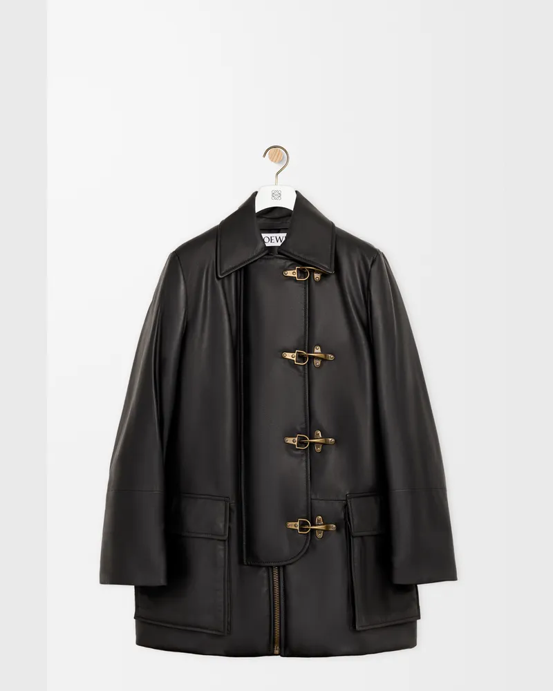 Loewe Coat In Nappa Lambskin Size Mujer Black