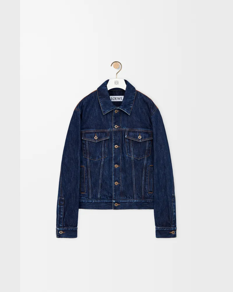 Loewe Hybrid Jacket In Denim And Nappa Leather skin Size Hombre Raw