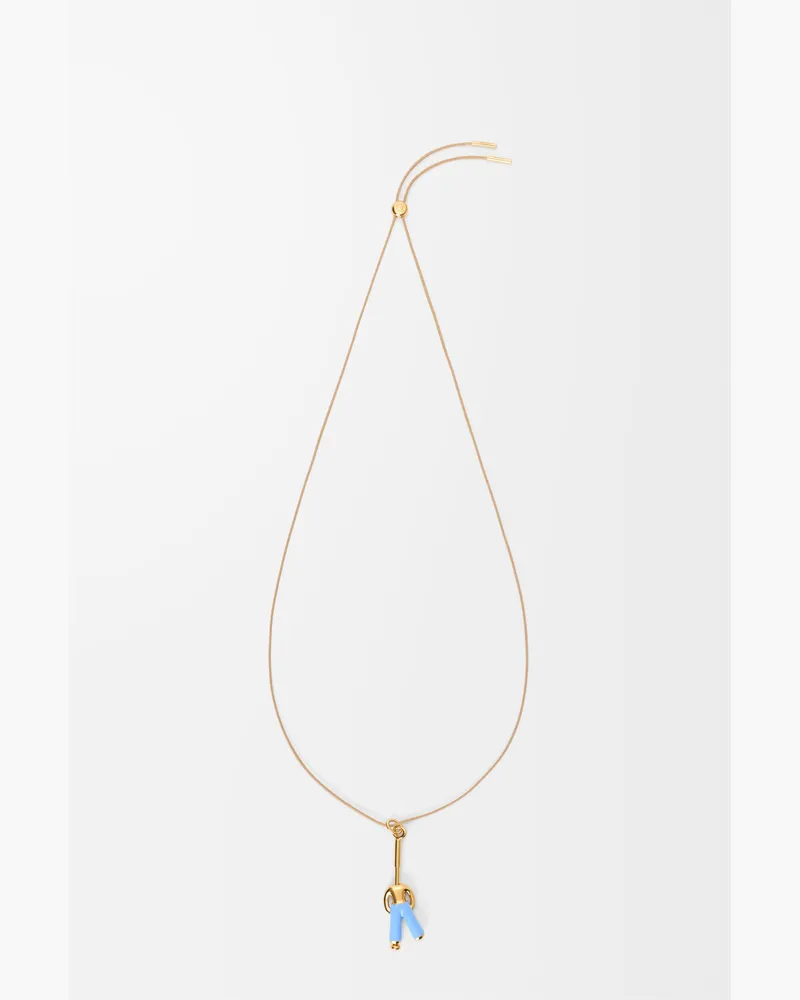 Loewe Standing Acrobat Necklace In Sterling Silver And Enamel Mujer Gold