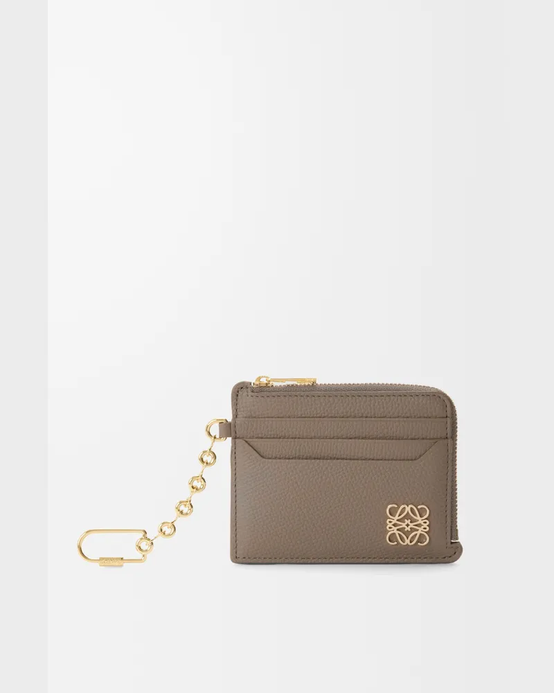 Loewe Anagram Square Coin Cardholder In Pebble Grained Leather skin Mujer Taupe