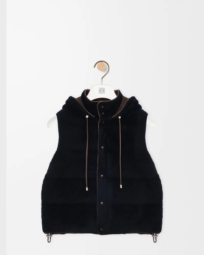 Loewe Padded Vest In Shearling Size Hombre Brown
