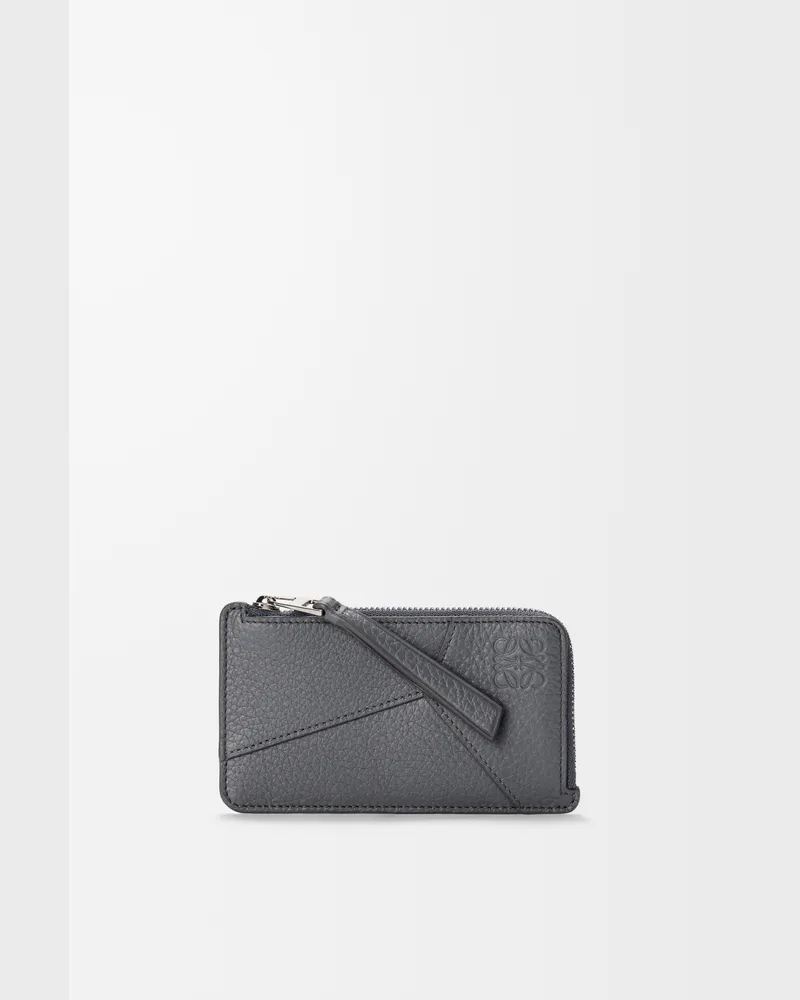 Loewe Puzzle Coin Cardholder In Supple Grained Leather skin Hombre Blue