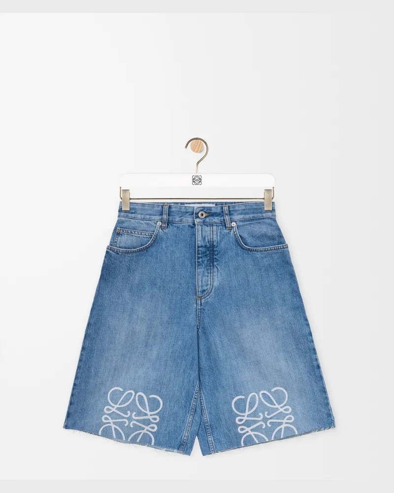 Loewe Anagram Shorts In Denim Size Hombre Washed