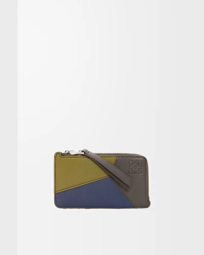 Loewe Puzzle Coin Cardholder In Leather skin Hombre Olive