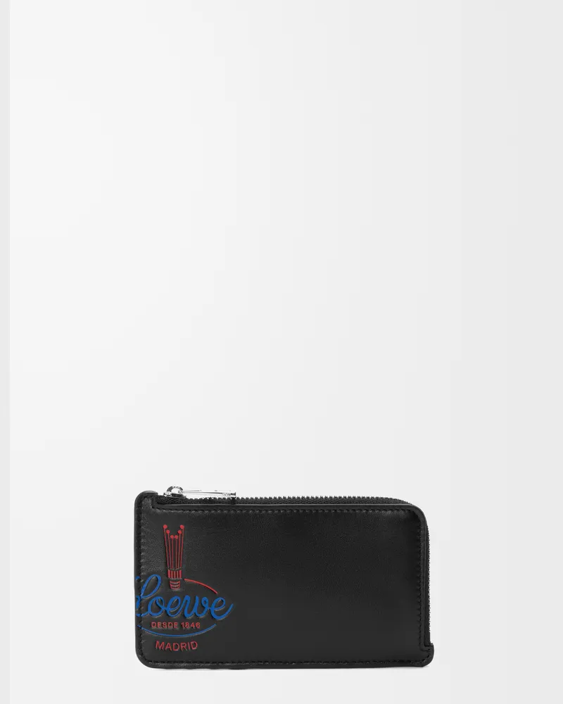 Loewe Coin Cardholder In Shiny Leather skin Hombre Black