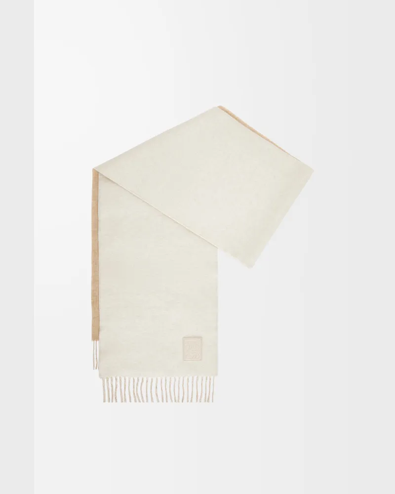 Loewe Scarf In Wool And Cashmere Mujer Ivory