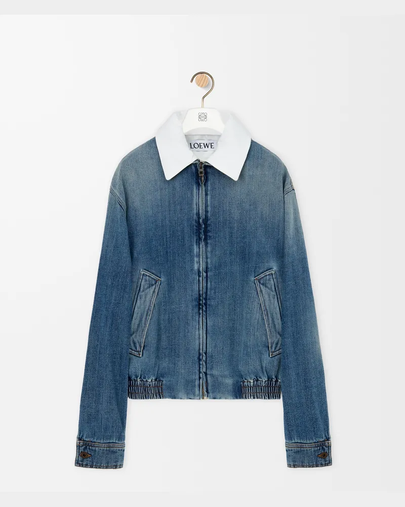 Loewe Zip-up Jacket In Denim Size Hombre Blue