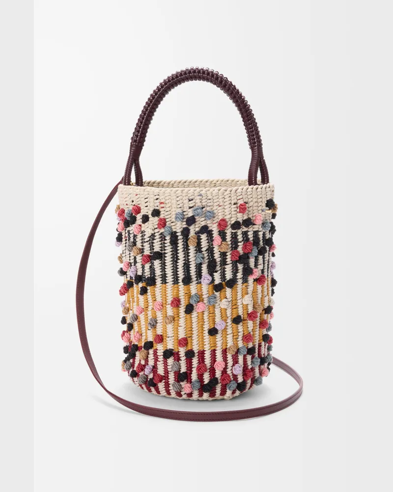 Loewe Bucket In Cord Leather And Wool Mujer Natural