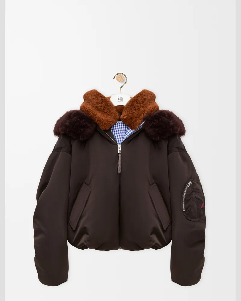 Loewe Bomber Jacket In Technical Shell Size Mujer Brown