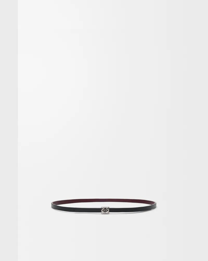 Loewe Reversible Anagram Bombé Belt In Leather skin Size Mujer Black