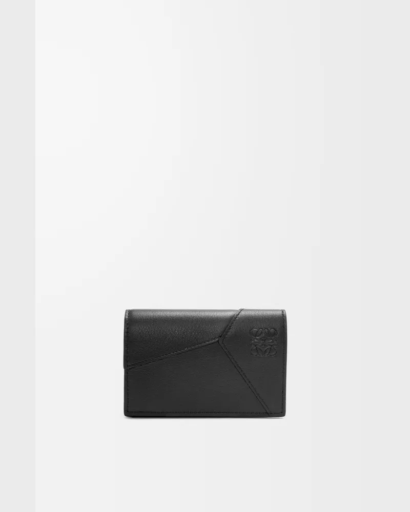 Loewe Puzzle Business Cardholder In Leather skin Hombre Black