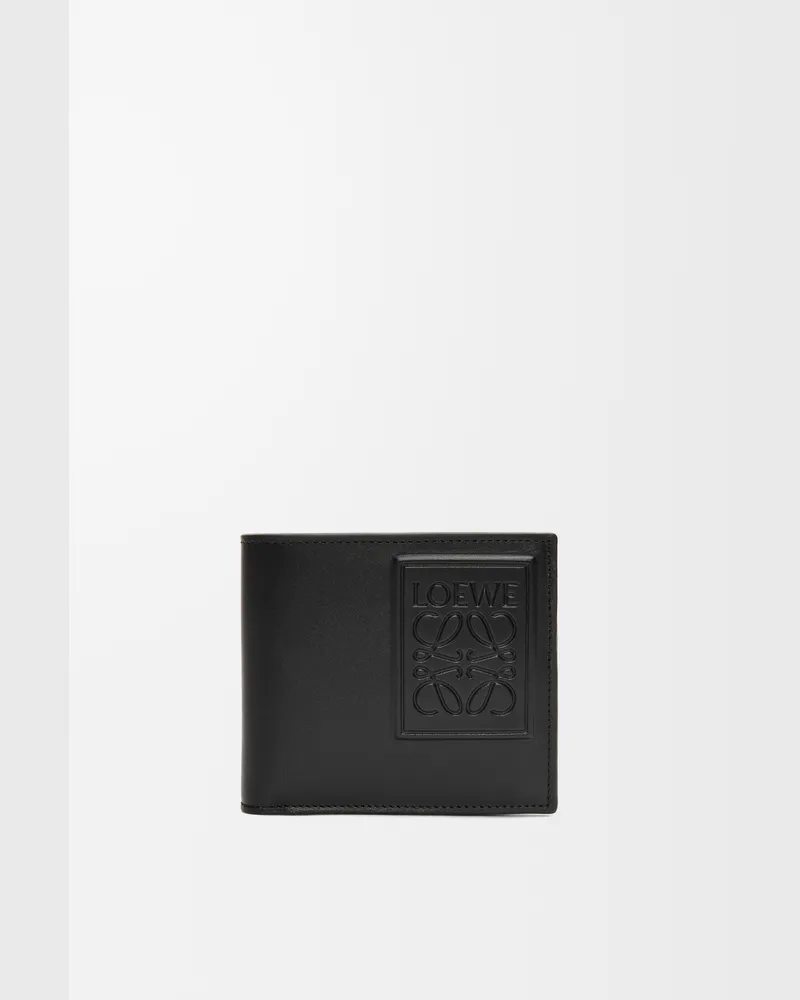 Loewe Bifold Coin Wallet In Satin Leather skin Hombre Black