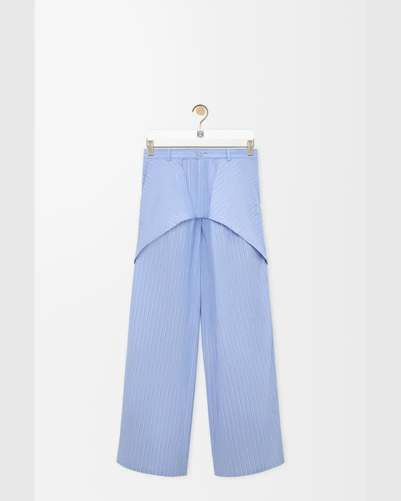 Loewe Trousers In Cotton Size Mujer Blue