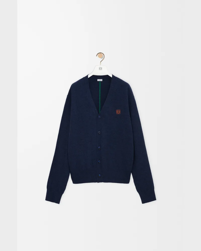 Loewe Cardigan In Wool Size Hombre Navy